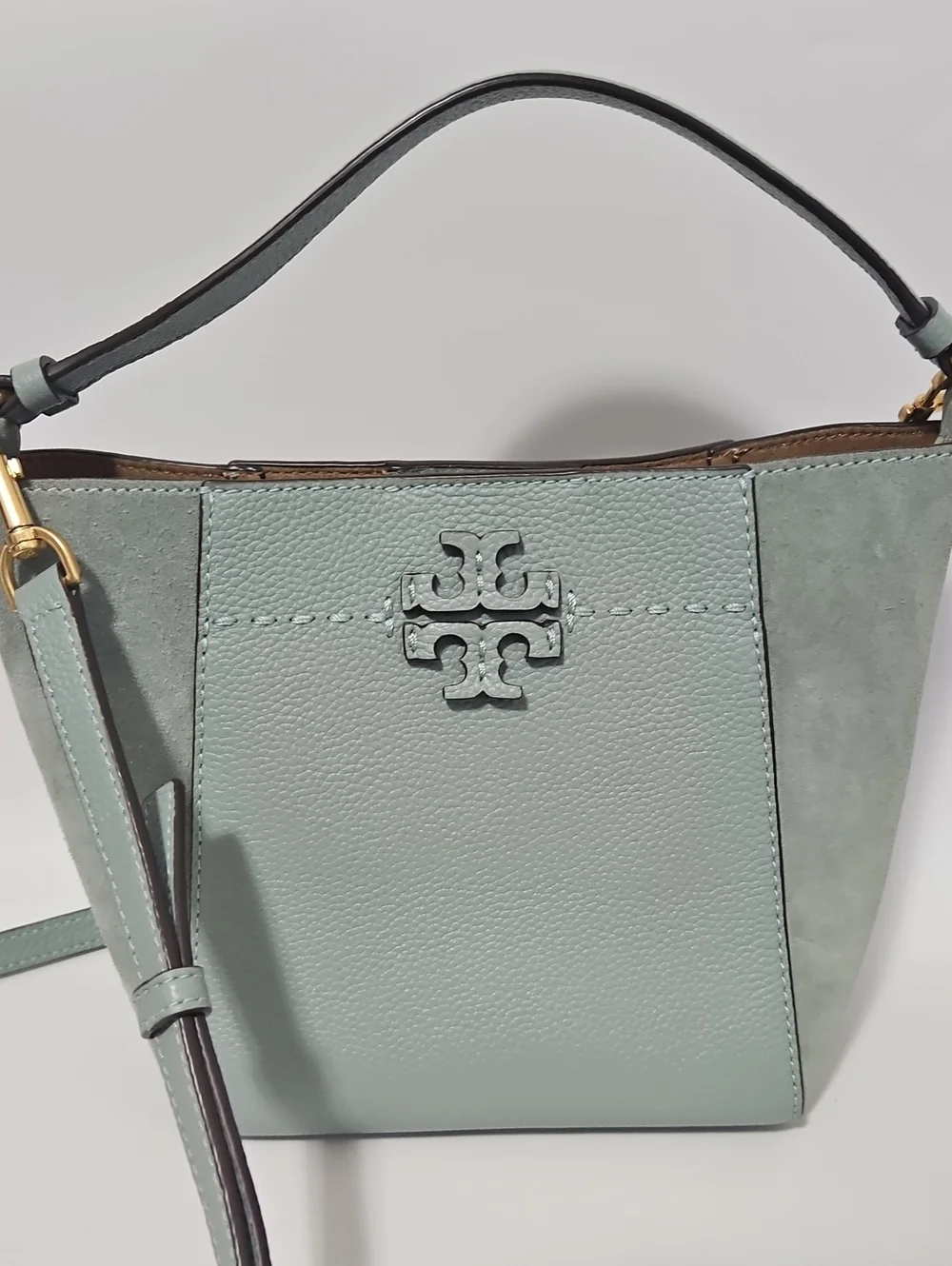 Tory Burch McGraw Small Bucket Bag Artic Blue